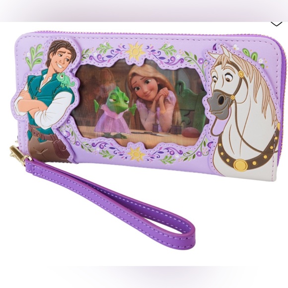 NWT Loungefly Disney’s Tangled Lenticular zip around wristlet - Picture 1 of 13